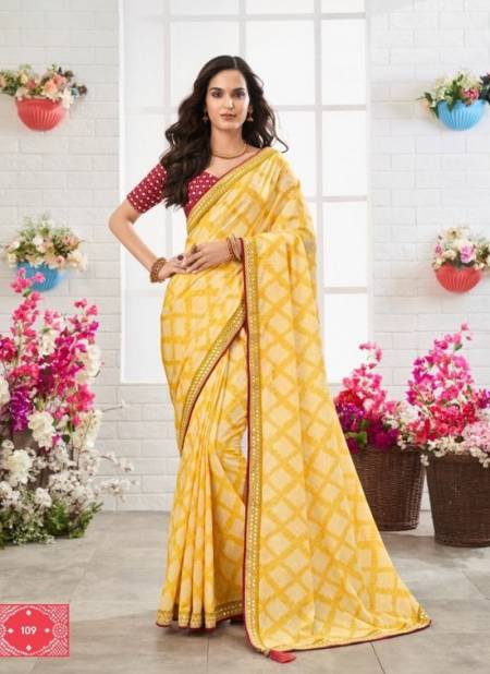 Yellow Colour SURBHI 1 New Fancy Ethnic Wear Designer Saree Collection 109